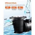 thumbnail image 5 of Above Ground Pool Pump 1.5HP 0.35HP Dual Speed 110 GPM 54 ft Lift 52 GPM 14 ft Lift 110V 3450 RPM with Strainer Basket 122 Fahrenheit Max Water Temp, 5 of 6