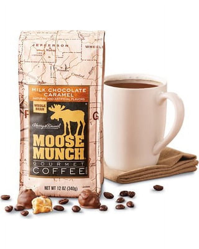 (2 Pack) Harry & David Moose Munch Milk Chocolate Caramel Ground Coffee, Medium Roast, 12 Oz