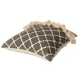 thumbnail image 6 of 16" Handwoven Cotton Throw Pillow Cover with Ogee Pattern and Tasseled Top with Filler, Charcoal, 6 of 8