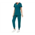 thumbnail image 5 of JEZWX Scrubs for Women Set - Stretch V-Neck Scrub Top & Jogger Pant with 8 Pockets COZY SCRUBS (Caribbean Blue), 5 of 6