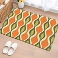 thumbnail image 2 of Orange Green Geometric Large Area Rugs for Bedroom Living Room, Soft Non Slip Carpet Bedside Rug, Abstract Moire Contemporary Rectangular Floor Cover Kitchen Accent Rug 2'x3' for Dining Room/Office, 2 of 9