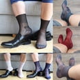 thumbnail image 2 of Mens Summer Thin Sheer Silk Evening Transparent Dress Business Socks, 2 of 7