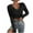 Black, variant on JGGSPWM Womens Waffle Knit Crop Tops Y2ktops Tee Shirts Spring Blouse Pullover Solid Long Sleeve Tunic V Neck Slim Fit Tshirt Black XXL