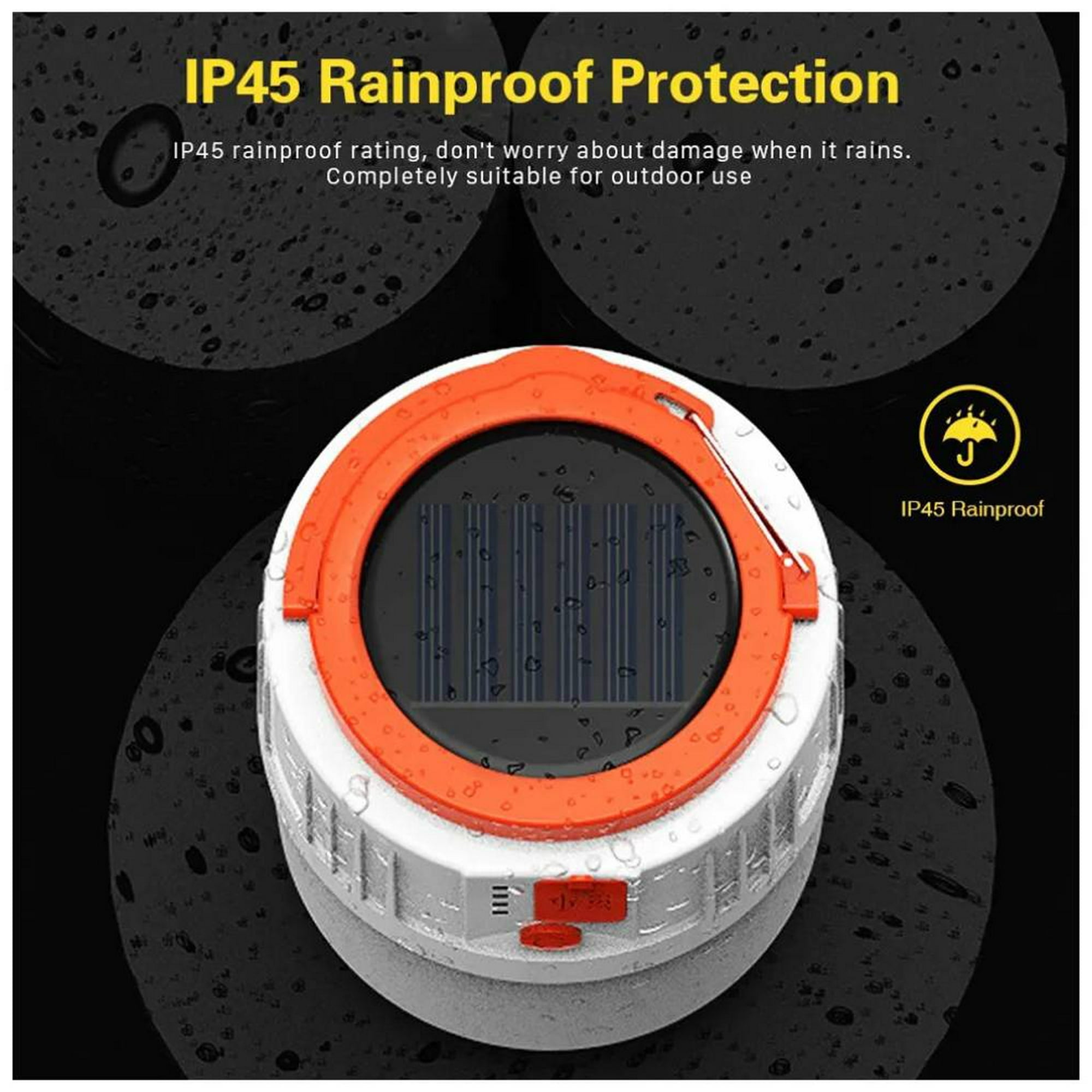 Teblint LED Camping Lantern Rechargeable, LED Tent Light, 5 Light Modes 4800mAh Power Bank, Solar Camp Lantern for Equipment Charging, Life Saving, Camping, Hiking, Fishing, Shelters