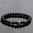 thumbnail image 2 of EOEMY Mens Stone Charm Fashion Bracelet 8mm Black Onyx Stone Macrame Bracelets Gift-2, 2 of 3