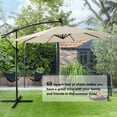 thumbnail image 4 of ENYOPRO Outdoor Patio Umbrella, 10ft Cantilever Offset Umbrella, Solar LED Lighted Sun Shade Market Umbrella with Hanging Cover and Cross Base for Garden, Deck, Patio, Backyard and Poolside, B1709, 4 of 10