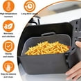 thumbnail image 2 of Chok 2 Pcs Silicone Liners Rectangular for 8 Qt Air Fryer Dual Baskets, 2 Basket Airfryer Rectangle Silicone Reusable Baking Tray, 2 of 6