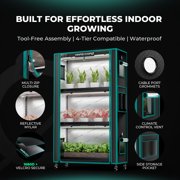 New Mars Hydro 4-Tier Plant Stand with 150W Grow Lights & Tent for Indoor-M size