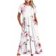 thumbnail image 1 of Puntoco Vestido Midi De Moda Para Mujer Vestido Con Cuello Redondo Y Manga Corta Con Doble Bolsillo Y Estampado De Flores Color L,Regalos Para Mujer Joven, 1 of 5