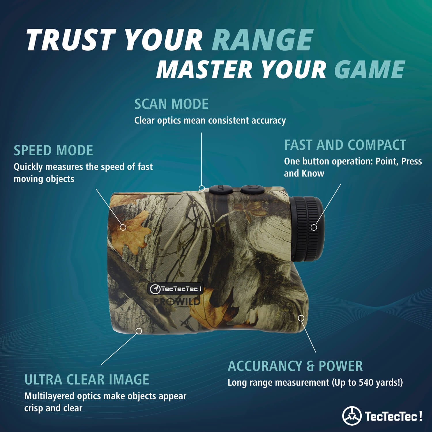 Laser Range Finder for Camo TecTecTec ProWild Hunting Rangefinder 