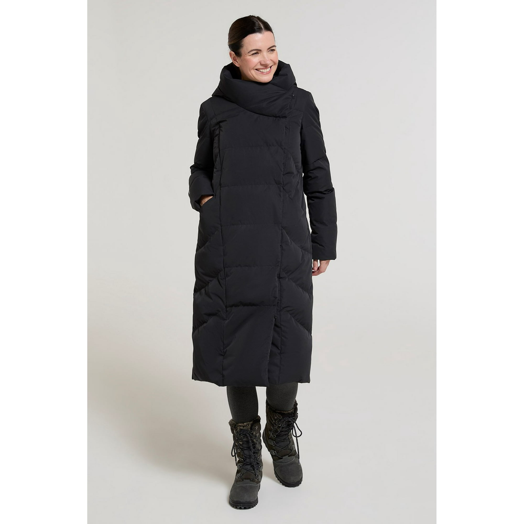 Down coat with wrap collar sale