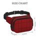 thumbnail image 4 of Fotbe Red Black Houndstooth Cangurera Cuadrada con Estampado de Doble Capa, Bolsa de Cintura Ajustable Mini para Hombres y Mujeres, 4 of 9