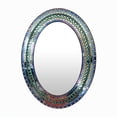 thumbnail image 2 of DecorShore Handcrafted Oval Mosaic Wall Mirror, Wood Framed Mirror Fitted with Glass Mosaic Pieces, 2 of 6
