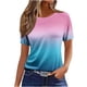 thumbnail image 1 of Camiseta de Manga Corta de Verano para Mujeres Camiseta de Manga Corta de Cuello Redondo de la Mujer de la Moda Casual de Verano Delgada, 1 of 3