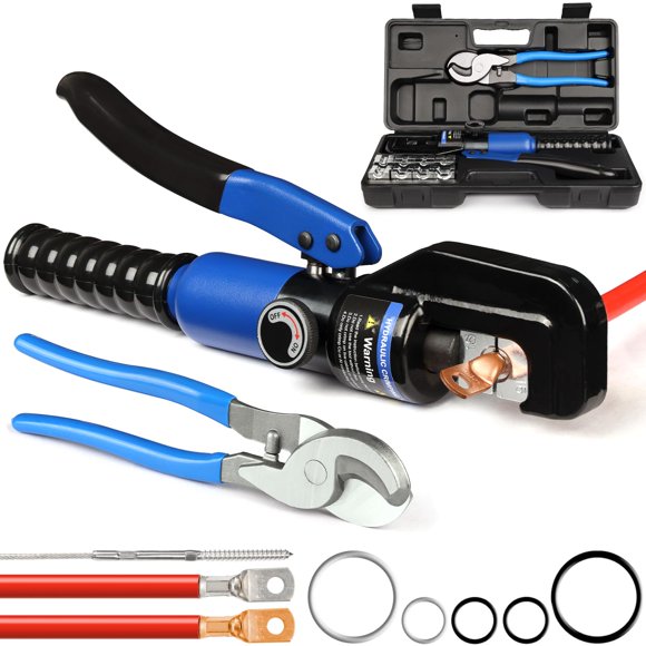 Herramienta de prensado hidráulico Solsop de 10 toneladas con 9 troqueles hexagonales 12-2/0 AWG