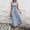 Light Blue, variant on Elegant Women Dresses for Wedding Guest Formal Sleeveless Long Pink A Line Dress Summer Party Crew Neck Slim Fit with Tie Belt Dresses
