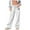 White, variant on IWRICH Casual Pants for Women Wide Leg Elastic Waist Drawstring Trousers Workout Joggers Pants with Pockets White XL