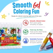 Pointer Twistable Gel Crayons, 10 Assorted Colors, Washable, Non-Toxic