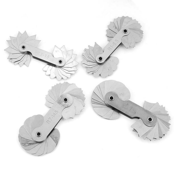 Ccdes 4Pcs Stainless Steel Radius Fillet Gauge Measuring Tool R0.31.5