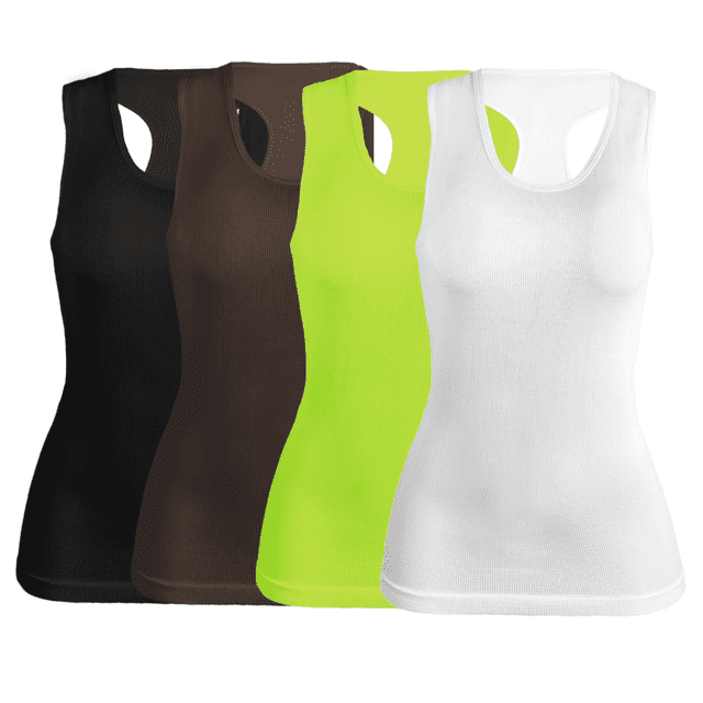 SET DE 4 BLUSAS CAMISETA PARA DAMA SURTIDO EN COLOR SIN MANGAS UNITALLA