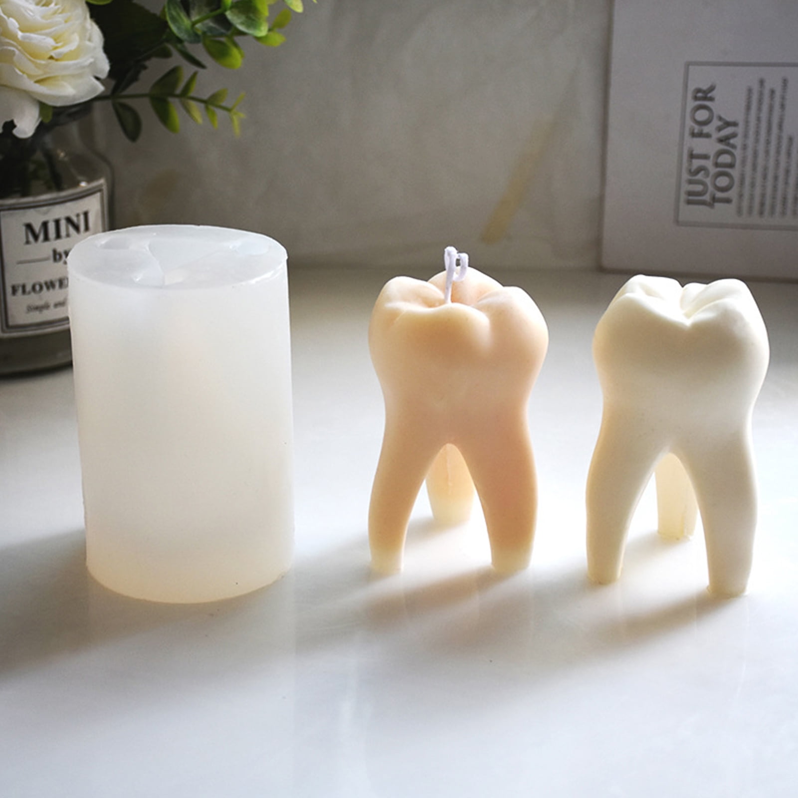 Geemin 3D Teeth Candle Mold for Making Candle Soap Plaster Cake Fondant Resin Casting