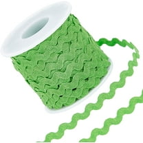 27yard/25m Rick Rack Trim Ribbon Emerald Green Wave Sewing Bending Fringe Trim 5mm/0.2 inch for DIY Sewing Crafts Wedding Bridal Dress Embellishment Party Decoration Gift Wrapping Supplies DIY