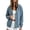 Navy, variant on Button up Hoodies for Women, Soft Fleece Hooded Sweatshirt, Lightweight Casual Solid Color Long Sleeve Fall Jackets with Side Pockets, M