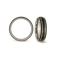 thumbnail image 3 of Gem & Harmony Mens 6mm Grooved Black Plated Titanium Wedding Band Ring for Men, 3 of 5