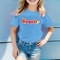 thumbnail image 2 of TZEWGL Cute Shirt For Girl Boy Short Sleeve Crew Neck Monthly Word Prints Blouse For Kids size 5-6T, 2 of 4