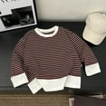thumbnail image 2 of Posijego Toddler Girls Boys Sweatshirts Spring Tops Crew Neck Striped Long Sleeve Basic Casual Pullover Shirts, 2 of 4