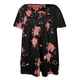 thumbnail image 3 of Camisa de mujer Camiseta de manga corta con estampado floral Blusa con cuello en V, Negro, S Vogacara AP002466-01, 3 of 4