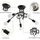 thumbnail image 5 of Lámpara de techo Edison de 5 cabezales para dormitorio, sala de estar, cocina y comedor, bombillas E27, candelabro de metal industrial retro con acabado negro, 5 of 5