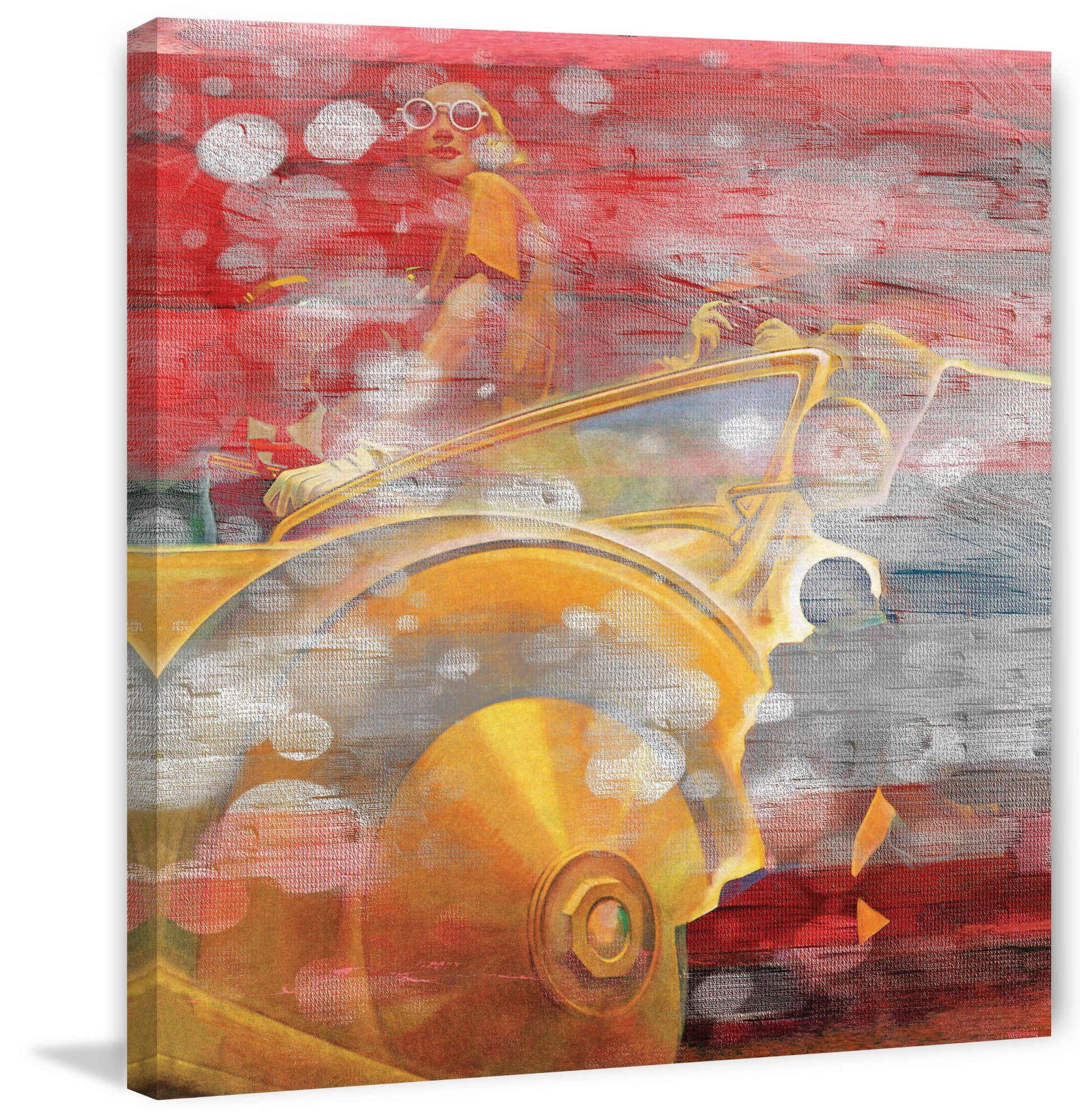 Parvez Michel Inc Parvez Taj - Yellow Ride Painting Print on Canvas - Multi-color