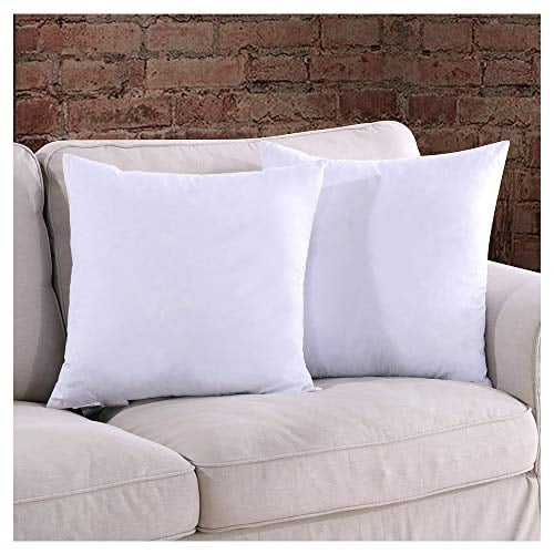 Homelike Moment 20x20 Feather Down Pillow Insert Square Couch Throw Pillow Inserts Set of 2 20 x 20 100/% Cotton Fabric