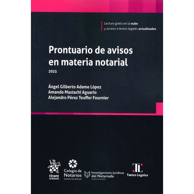 Prontuario de avisos en materia notarial 2025