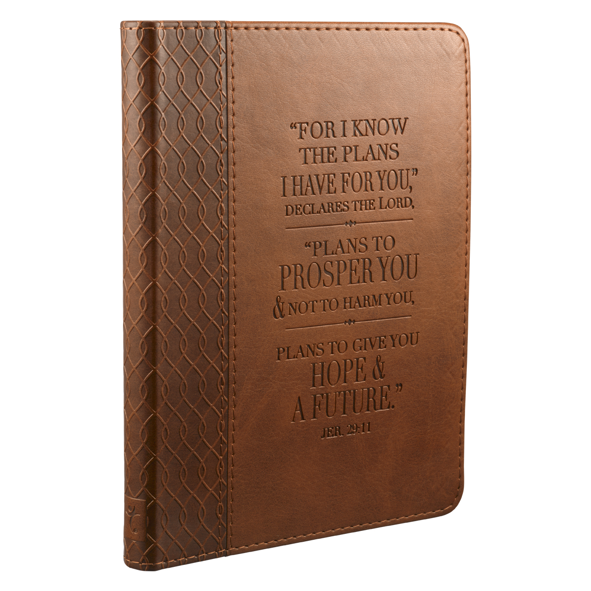 Christian Art Gifts Classic Handy-sized Journal for I Know The Plans Jeremiah 29:11 Bible Verse Inspirational Scripture Notebook with Ribbon 240 Ruled Pages, 5.7" x 7", Tan - image 4 of 6