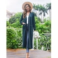 thumbnail image 5 of Ekouaer Women Kimono Robes Full Length Knit Bathrobe Lightweight Soft Sleepwear V-neck Casual Ladies Loungewear, 5 of 7