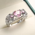 thumbnail image 1 of Romantic Cute Heart-Shaped Decor Wedding Ring, Proposal Finger Ring, Exquisite Men's Accessory Jewelry Ornament For Daily Wear For Banquet Party Holiday Birthday Anniversary Gift, 1 of 4