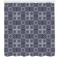 thumbnail image 3 of Ambesonne Moroccan Shower Curtain, Squares Azulejo Tiles, 69"Wx75"L, Navy Blue Beige, 3 of 3