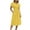 06-Yellow2460, variant on XIAONU Womens Solid Wrap Midi Dress Short Flutter Sleeve Waist Tie Casual Dress With Pockets