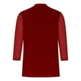 thumbnail image 4 of Women Crewneck Velvet T Shirts 3/4 Length Sleeves Pullover Casual Dressy 2026 Summer Velour Tunic Blouses, 4 of 5