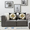 thumbnail image 2 of Spring White Daisy Flowers Outdoor Pillow Covers Set of 2, Decorative Throw Pillow Case, Black Linen Soft Cozy Cushion Pillowcases, 2 of 7