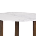 thumbnail image 5 of Fina Dining Table- 48 Inch Round Genuine Marble Top- Mango Wood 3 Sled Base, 5 of 10