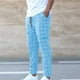 thumbnail image 1 of Pantalones largos para hombre, estilo casual, deportivo, a cuadros, con cintura elástica y bolsillos., 1 of 6