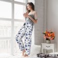 thumbnail image 3 of Fotbe Dark Blue Snowflakes Women's Pajama Pants,Sleepwear Pants,Pj Bottoms Drawstring And Pockets-, 3 of 7