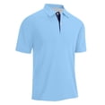 thumbnail image 6 of Polo Shirts Men Casual Comfort Short Sleeve Moisture Wicking Breathable UPF 50+ Athletic Collared Golf Shirts Light Blue M, 6 of 9
