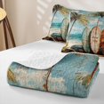 thumbnail image 4 of Erosebridal Vintage Surfboard Beach Bed Spread Queen,Tropical Palm Tree Queen Coverlet Set For Boys,3pcs, 4 of 7