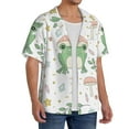 thumbnail image 4 of Honeii 's Frog and Mushrooms for men's short-sleeved button-up collared shirt featuring a pocket, perfect for beach vacations, and travel adventures., 4 of 5