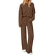 thumbnail image 1 of Conjunto Deportivo PRETTYGARDEN Marrón Manga Larga Pantalón Ancho Loungewear Talla L, 1 of 8