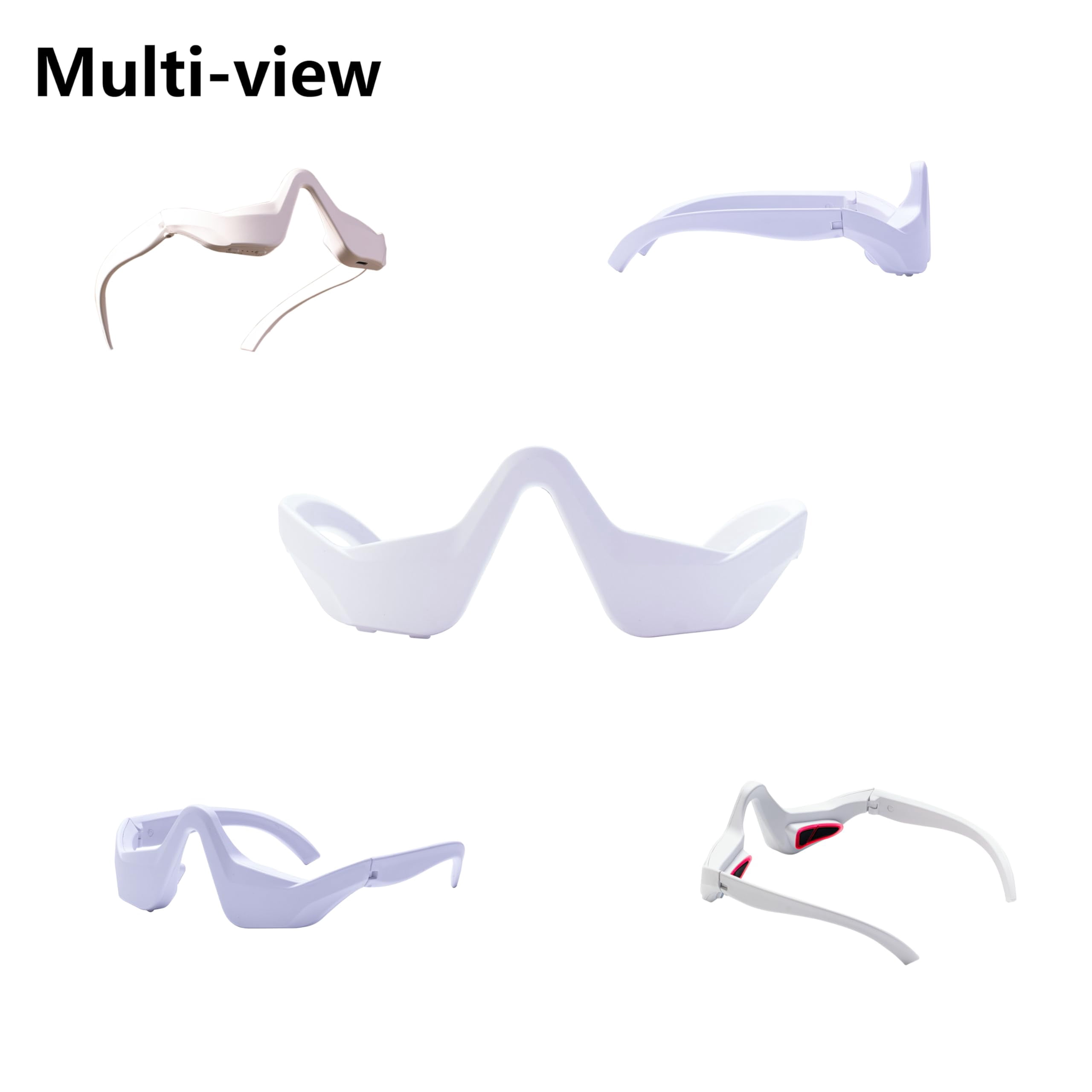 Elitzia Beauty Eye Care Goggles Device Red Light Eye Protection Frames Massager Removes Dark Spots Circles Bags and Wrinkles ET110N (White Eyeglass Temples)